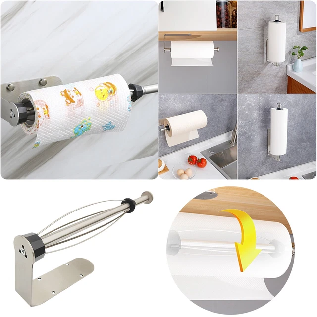 Paper Towel Holder Under Cabinet Sturdy Paper Roll Holder Wall Mount With