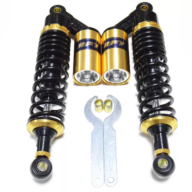 1 Pair 360mm14'' Motorcycle Rear Air Shocks Absorbers Suspension Quad ATV Gold