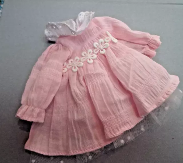 1/6 Blythe Bambola Abito IN Rosa Con Tulle Sottogonna Floreale Motivi Code800