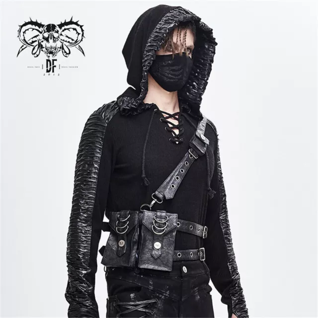 Cintura uomo punk rock a una spalla steampunk Halloween cosplay pu cintura in pelle 3