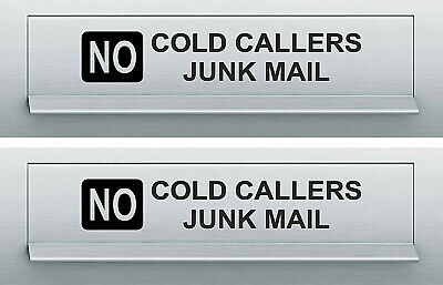 2 x No Cold Callers Junk Mail Canvassers Salesman Front Door Letter Box Stickers