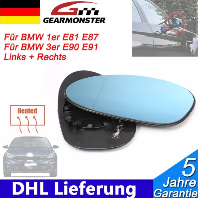 2X Spiegelglas für BMW 1er E81 E87 3er E90 E91 Links + Rechts SATZ Spiegelgläser