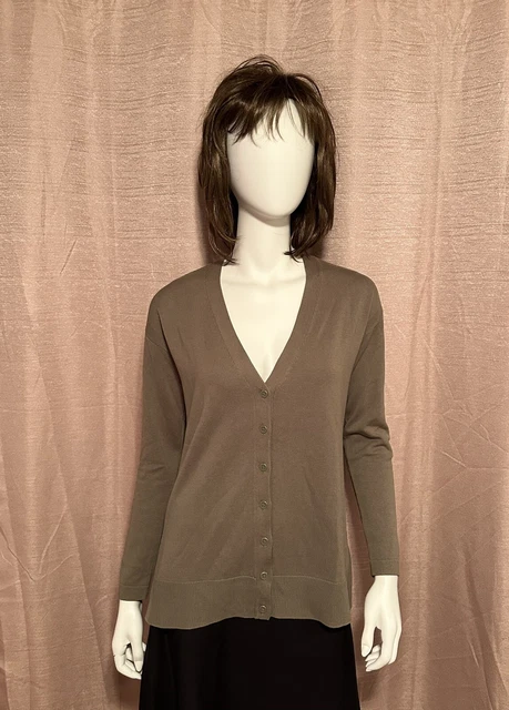 Talbots Women’s Size XS Green Cotton Blend V- Neck Button Up Cardigan Sweater