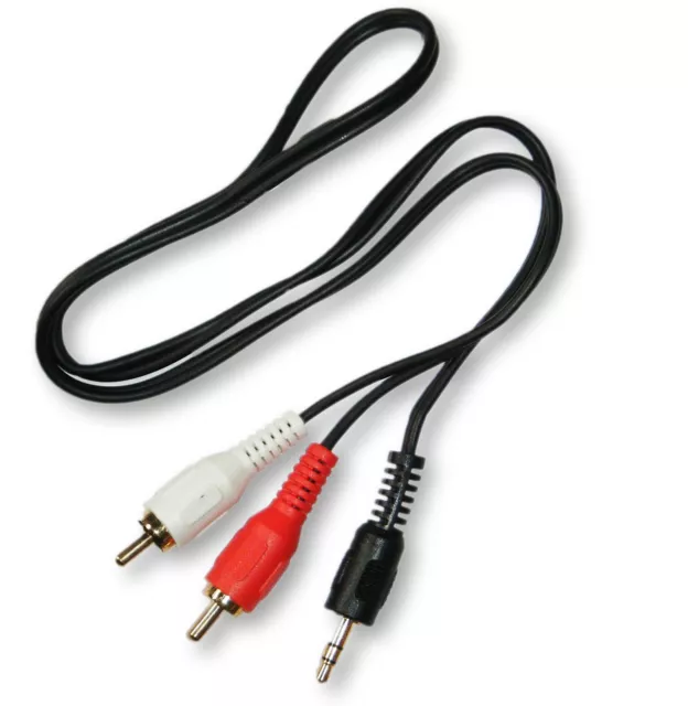 2 RCA phono to 3.5mm jack lead for aux input MP3 iPod iPhone adapters CT29AX01