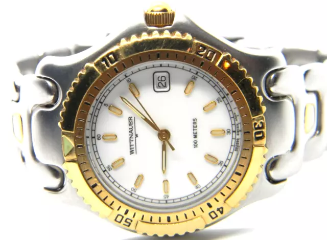 MENS LONGINES WITTNAUER Diver Rotating Bezel Gold Plated & SS Swiss ...