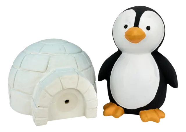 Multipet Latex Polar Pals Penguin & Arctic Squeakers 2.5" Dog Toy 2 Toys Package