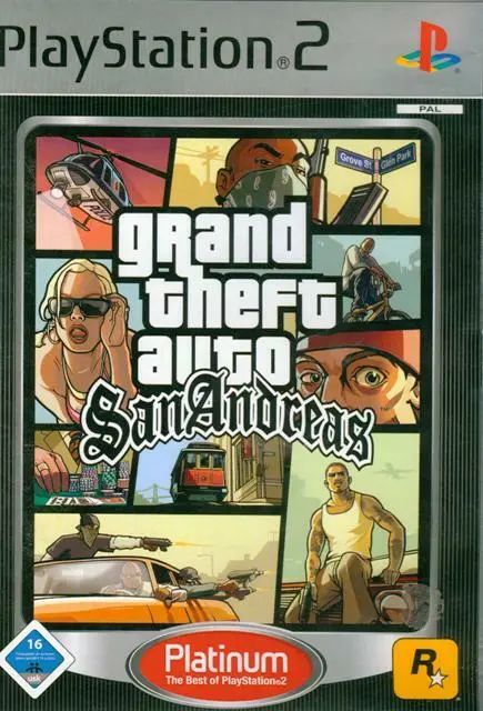 PS2 Grand Theft Auto San Andreas GTA IMBALLO ORIGINALE SONY PLAYSTATION 2 BESTSELLER