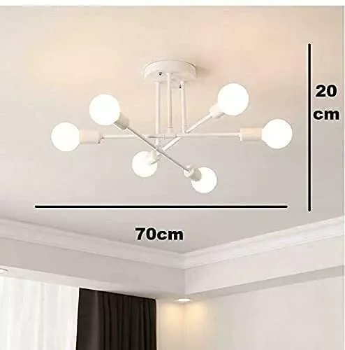 Lampadario Plafoniera Sospeso LED da soffitto a 6 teste E27 Vintage e Moderno B 3