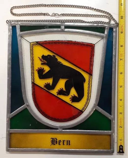 Bern Bear Leaded Glass - Very Nice