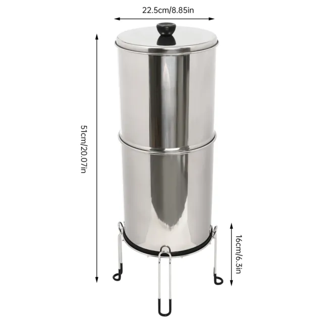 Gravity-fed Water Filter System 2.25 Gallon Stainless Steel Countertop System 2