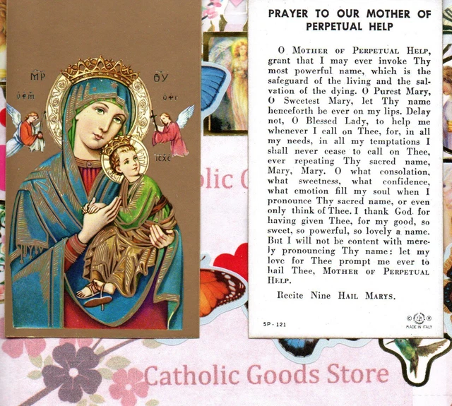 PRAYER TO OUR Lady of Perpetual Help - Laminated Holy Card 800-4345 £1. ...