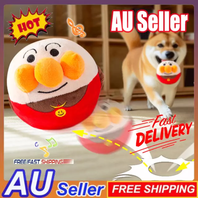 Puppy Ball Automatic Moving Pet Plush Toy Dog Chewing Squeaker Fluffy Toy 2024 ~