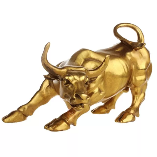 Feng Shui Fortune Messing Bull Statue, Skulptur Home Decoration Golden Copp3365