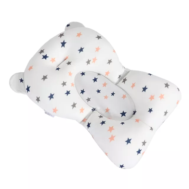 (White Star Pattern)Baby Bath Cushion Infant Bathtub Pillow Breathable Elastic