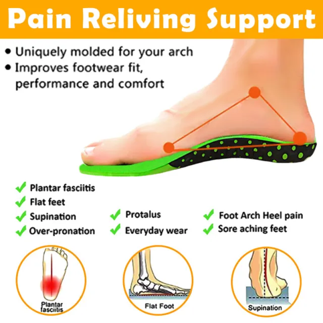Zapatos ortopédicos plantillas insertos pies planos soporte de arco alto para fascitis plantar 3
