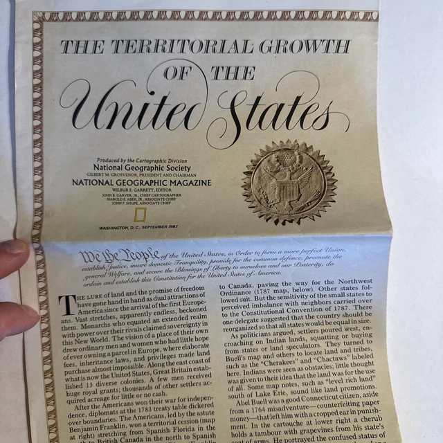 NATIONAL GEOGRAPHIC MAGAZINE September - National Geographic Magazine September 1987 Map Territorial Growth.webp