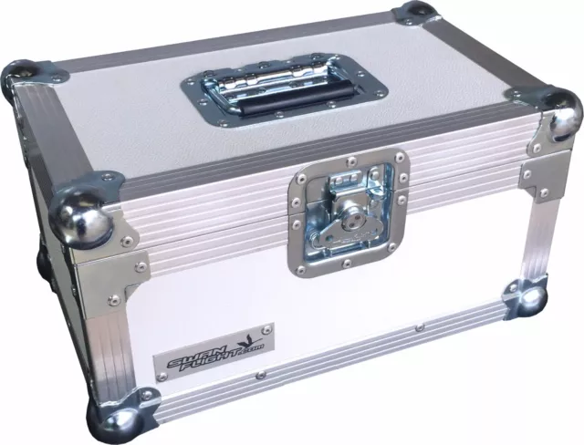7" Single 200 Swan Flight Case Vinyl Record Box (White Rigid PVC)