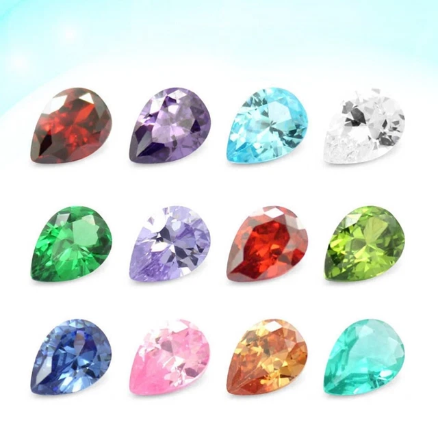 12 piezas gemas decorativas de cristal en forma de lágrima joyería gemas de cistal