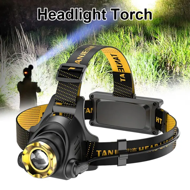 Waterproof LED Rechargeable Headlight Zoomable Headlamp Head Torch for fishing