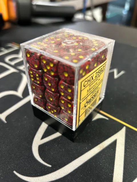 Chessex D6 Cube Gemini Set Of 36, 12mm - Speckled Mercury