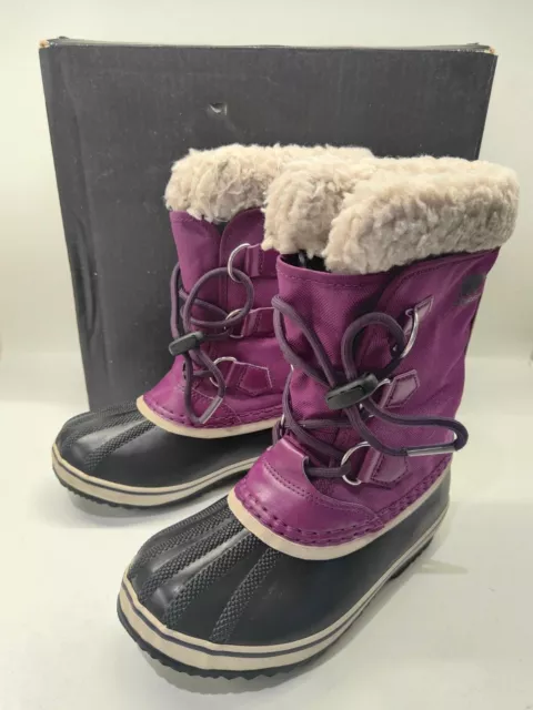 Stivali invernali Sorel Yoot Pack in nylon impermeabili prugna scura - Regno Unito bambini taglia 13