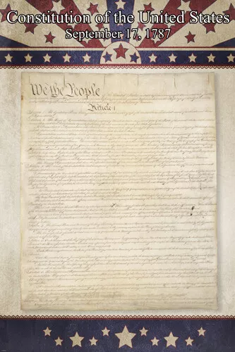 1776 US CONSTITUTION ORIGINAL DOCUMENT POSTER signed historic 20x30