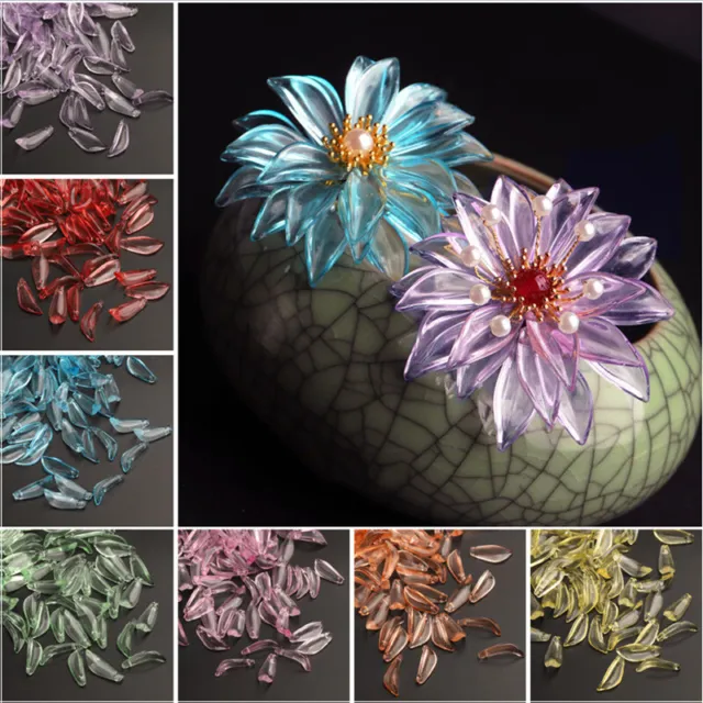 10 Stck 22mm Blume Blütenblatt Blatt Lampenarbeit Glas Lose Perlen Schmuck DIY