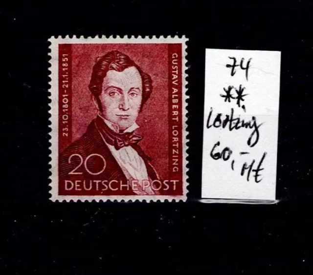 Berlin - MiNr.:  74, Lortzing **, MNH, 60 M€