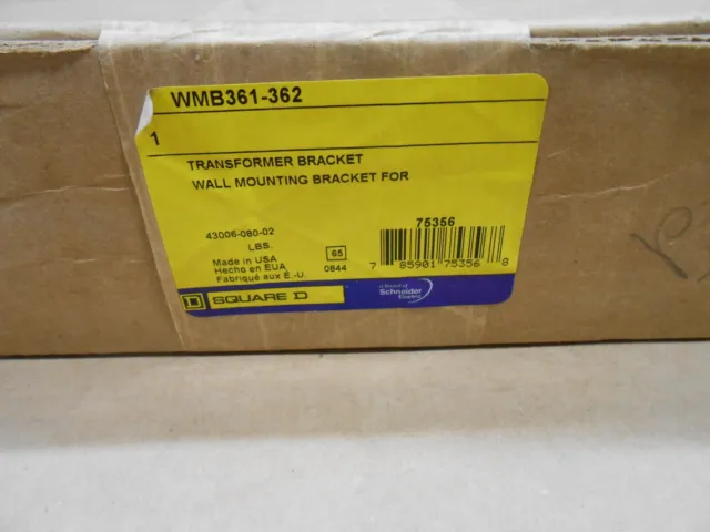 1 New Square D Wmb361-362 Wmb361362 Transformer Wall Mounting Bracket Sealed Box