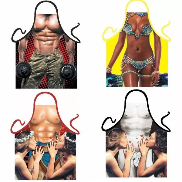 Funny Novelty Aprons Cooking Kitchen BBQ Apron Novelty Gifts for Men or Women