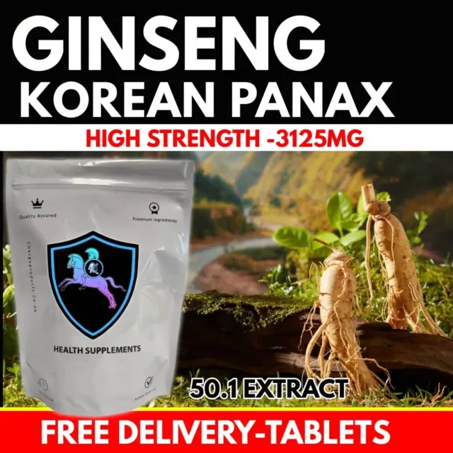 Ginseng 180 Tablets 3125mg | Korean Panax Ginseng High Strength 50.1