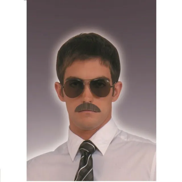 Gentleman Mustache - Black - Human Hair - Costume Accessory