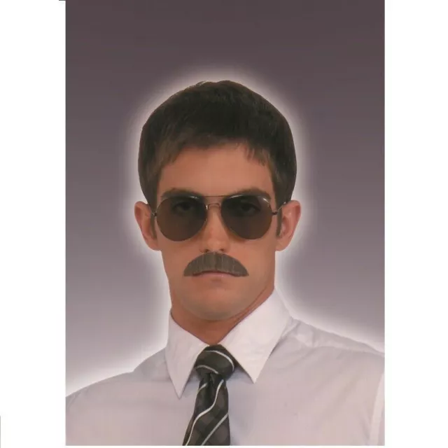 Gentleman Mustache - Black - Human Hair - Costume Accessory