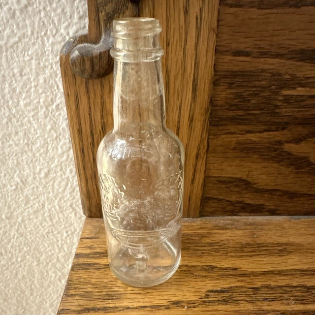 Smirnoff Vintage Clear Bottle - 1818 Crown Embossed - 4 1/2" Tall   1/10 P