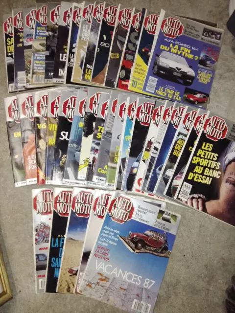 Magazine Auto Moto - GROS LOT de 37 magazines 1984-1987 - Passion voiture Revue