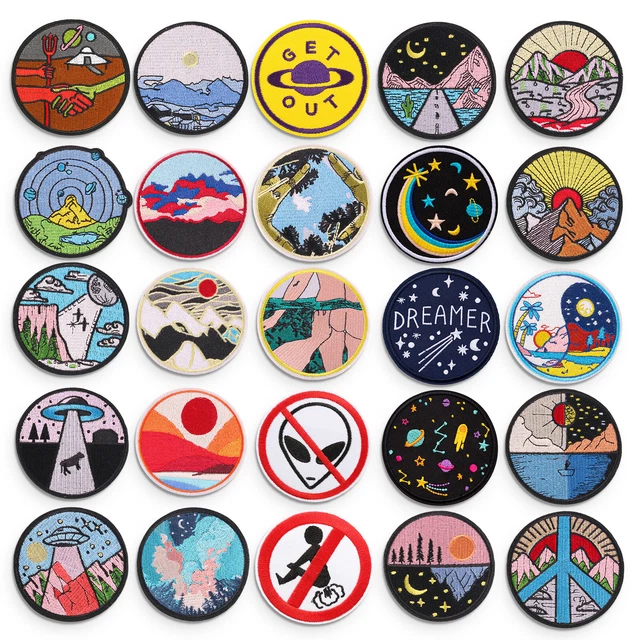 Bügelbild-Patch Applikationen – Happy Face, Augen, Nase, Mund, 1,5–6 Cm