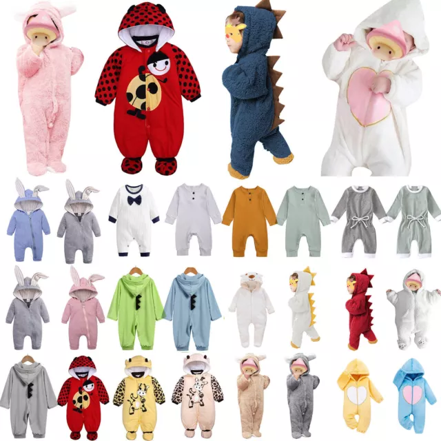 Newborn Baby Boys Girls One Piece Romper Jumpsuit Pajamas Sleepsuit Clothes PJs