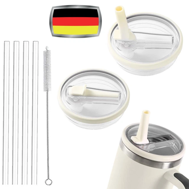 Stanley Cup Deckel Set - 2 Ersatzdeckel Mit Strohhalmen 40oz