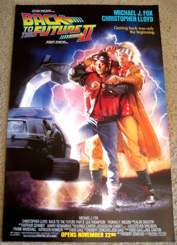 BACK TO THE FUTURE PART 2 Poster VINTAGE II ONE 1989 MINT SHEET! Michael J. Fox