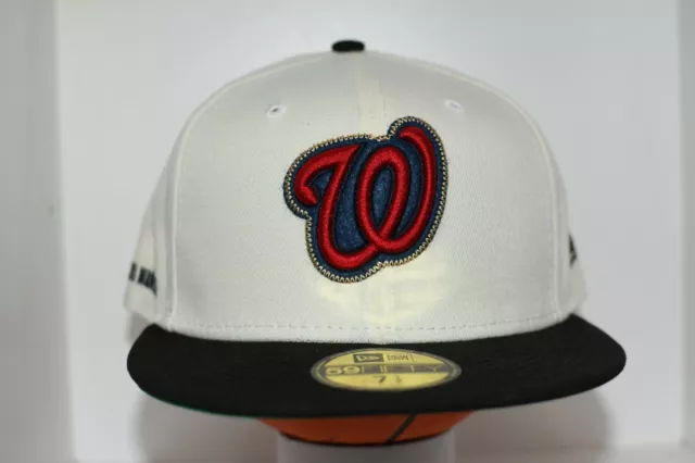 WASHINGTON NATIONALS "A MA MANIERE" CREAM TWO TONE NEW ERA FITTED HAT - Sz 7 1/2