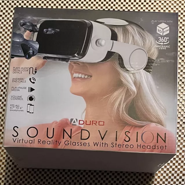 Aduro SoundVision Virtual Reality Glasses, 4.7”-6” Universal Smartphones, PreOwn