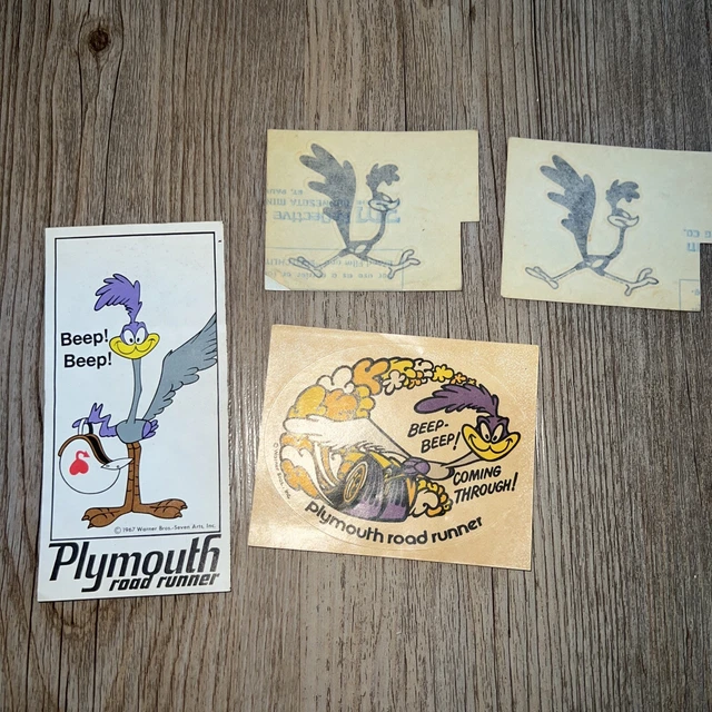 Plymouth Road Runner 4 Classic Muscle Car stickers Decals True Vintage 1960’s