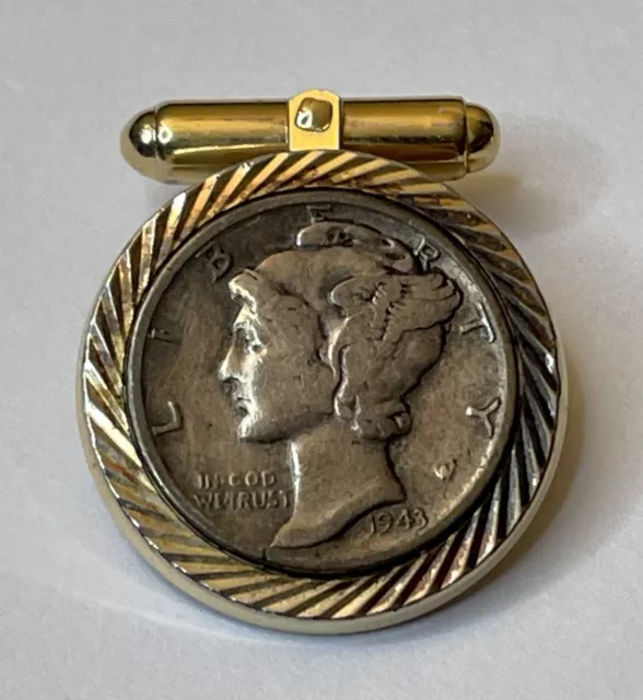Vintage Mercury Silver Dime Cufflinks - 1936 & 1943