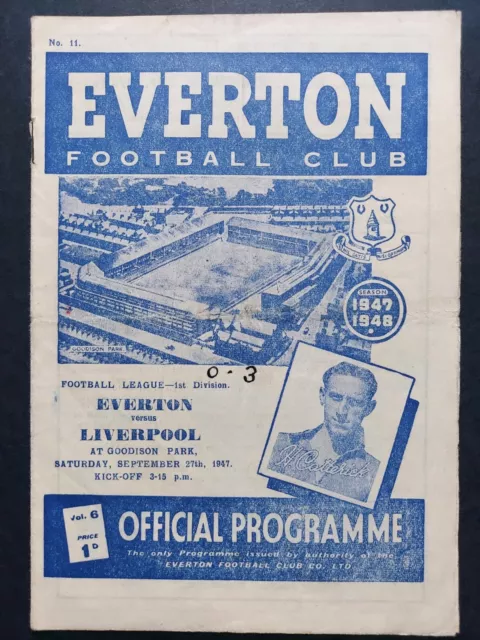 Everton v Liverpool (Division 1) Football Programme 27/09/1947
