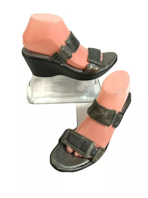 Naot Womens Sandals Silver Gray Pewter Wedge 41 EU Size 10 US Treasure Metallic