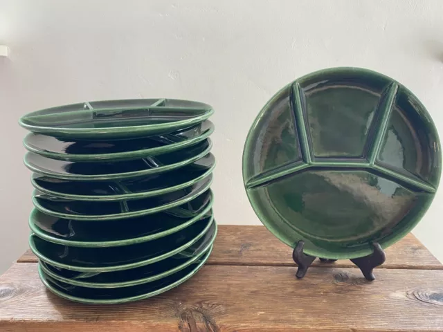 Vintage Sascha Brastoff Pottery 12 Divided Serving Plates MCM Hand Painted  Coll