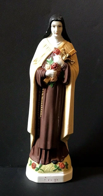 SAINTE-THÉRÈSE DE LISIEUX EN BISCUIT POLYCHROME 22 CM/ Holy Bisque Statuette