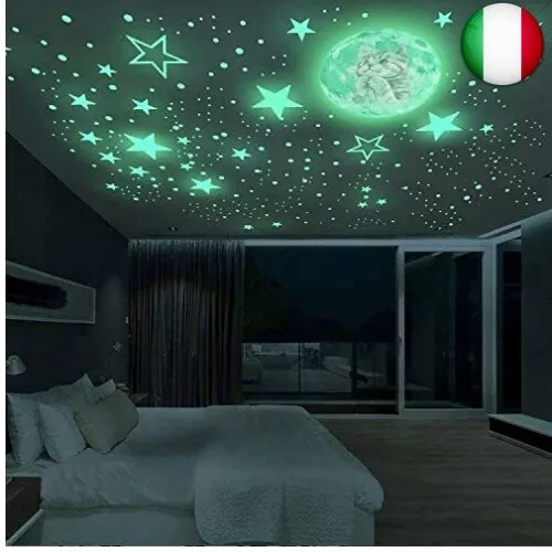 Sandno Stelle Fluorescenti Adesive Soffitto 570 Pezzi-Stelle e Puntini Luminosi