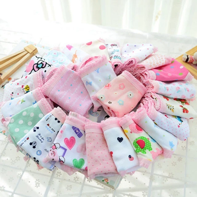 6 pz. mutandine biancheria intima bambini bambina elastica morbida cotone boxer