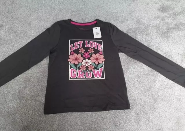 Age 9-10 BNWT long sleeve girls dark grey top